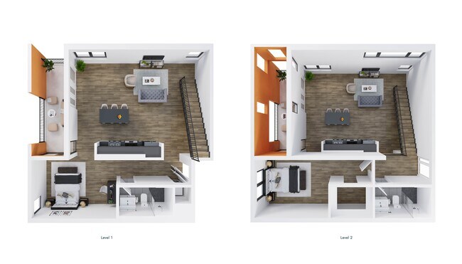 Penthouse 1 Bedroom Loft + Den B2 606 floor plan